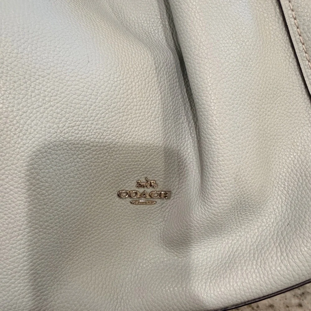 Coach light blue Pebbled Leather Shoulder Bag - Picture 11 of 11